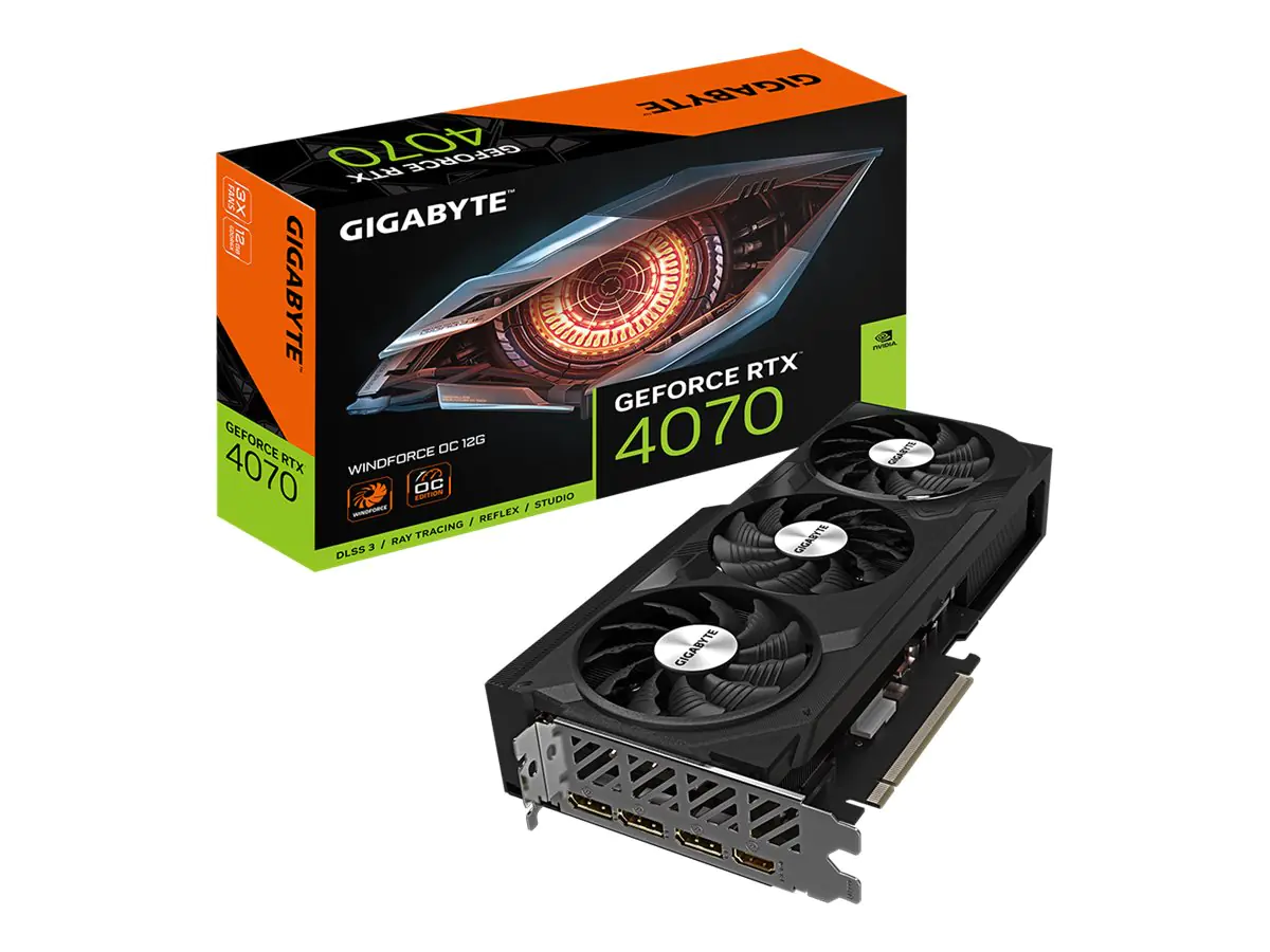 Gigabyte GeForce RTX 4070 WINDFORCE OC 12G - OC Edition - Grafikkarten - GeForce RTX 4070 - 12 GB GDDR6X - PCIe 4.0 - 3 x DisplayPort, HDMI