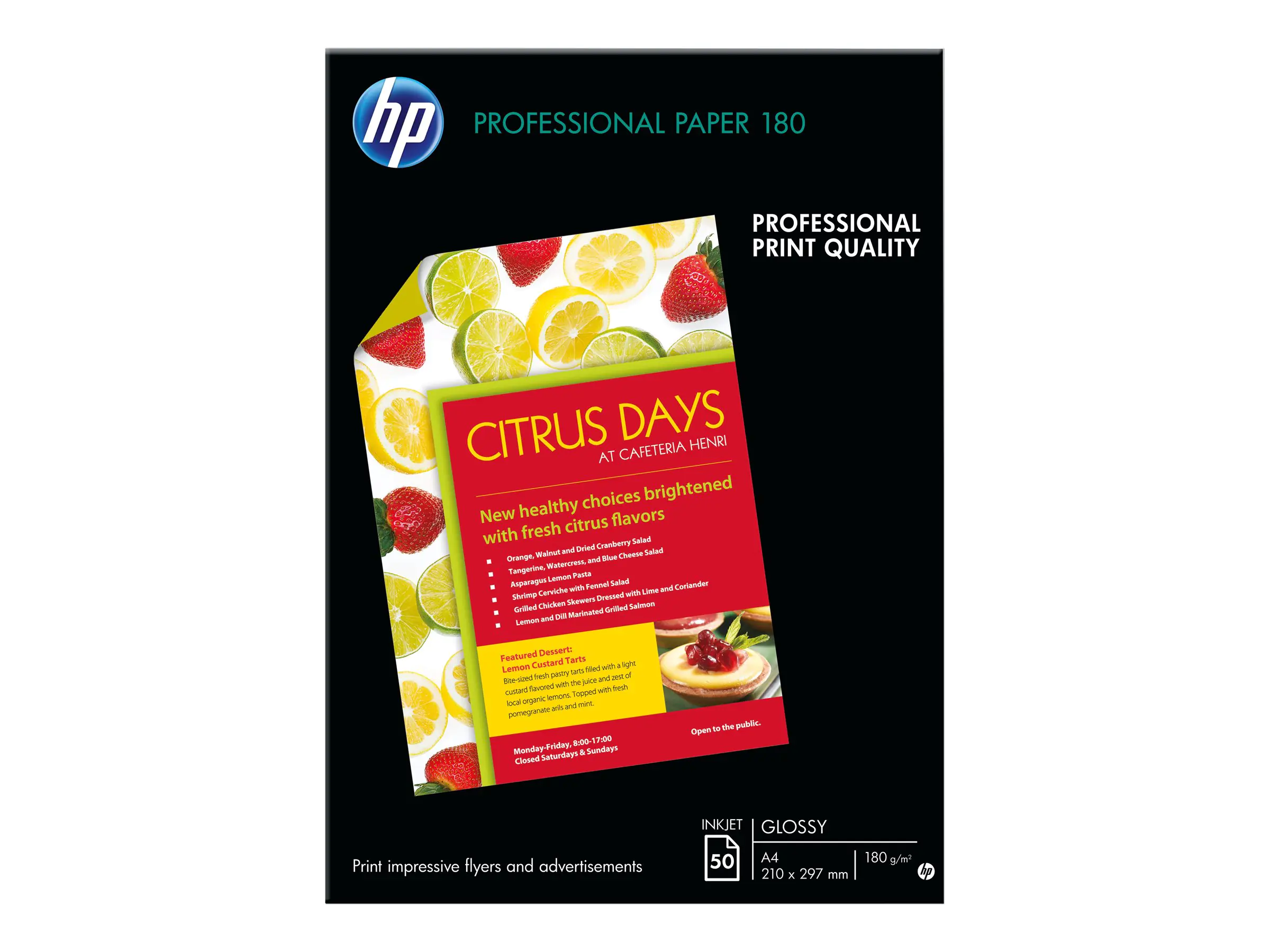 HP Fotopapier C6818A DIN A4 180 g/m² hochglänzend für Tintenstrahldrucker 50 Blatt
