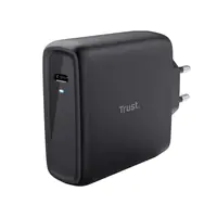Trust Maxo - Netzteil - 100 Watt - 5 A - PD 3.0 (24 pin USB-C) - auf Kabel: USB-C - Schwarz