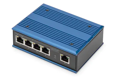 DIGITUS 4 Port Gigabit Netzwerk PoE Switch, Industrial, Unmanaged, 1 RJ45 Uplink DN-651120