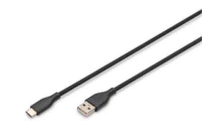 DIGITUS USB-C Silicone charging cable USB-A - 0.5m USB 2.0 60W black - Kabel - Digital/Daten DIGITUS USB-C Silicone charging cable USB-A - 0.5m USB 2.0 60W black - Kabel - Digital/Daten