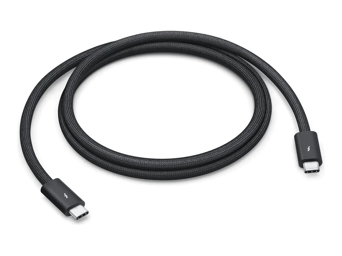 Apple Thunderbolt 5 Pro - Thunderbolt-Kabel - 24 pin USB-C (M) zu 24 pin USB-C (M) - USB4 / Thunderbolt 3 / Thunderbolt 4 / Thunderbolt 5 / DisplayPort 2.1 - 1 m - passiv, Daisy Chain-Support - Schwarz