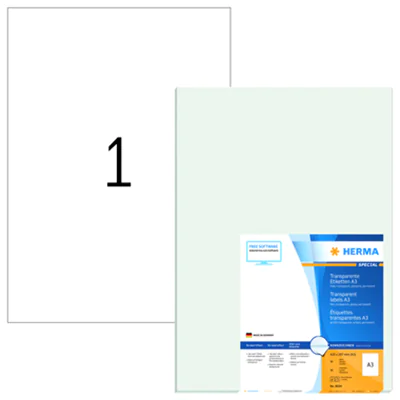 HERMA Etikett Premium 8694 297x420mm transparent 50 St./Pack. HERMA Etikett Premium 8694 297x420mm transparent 50 St./Pack.