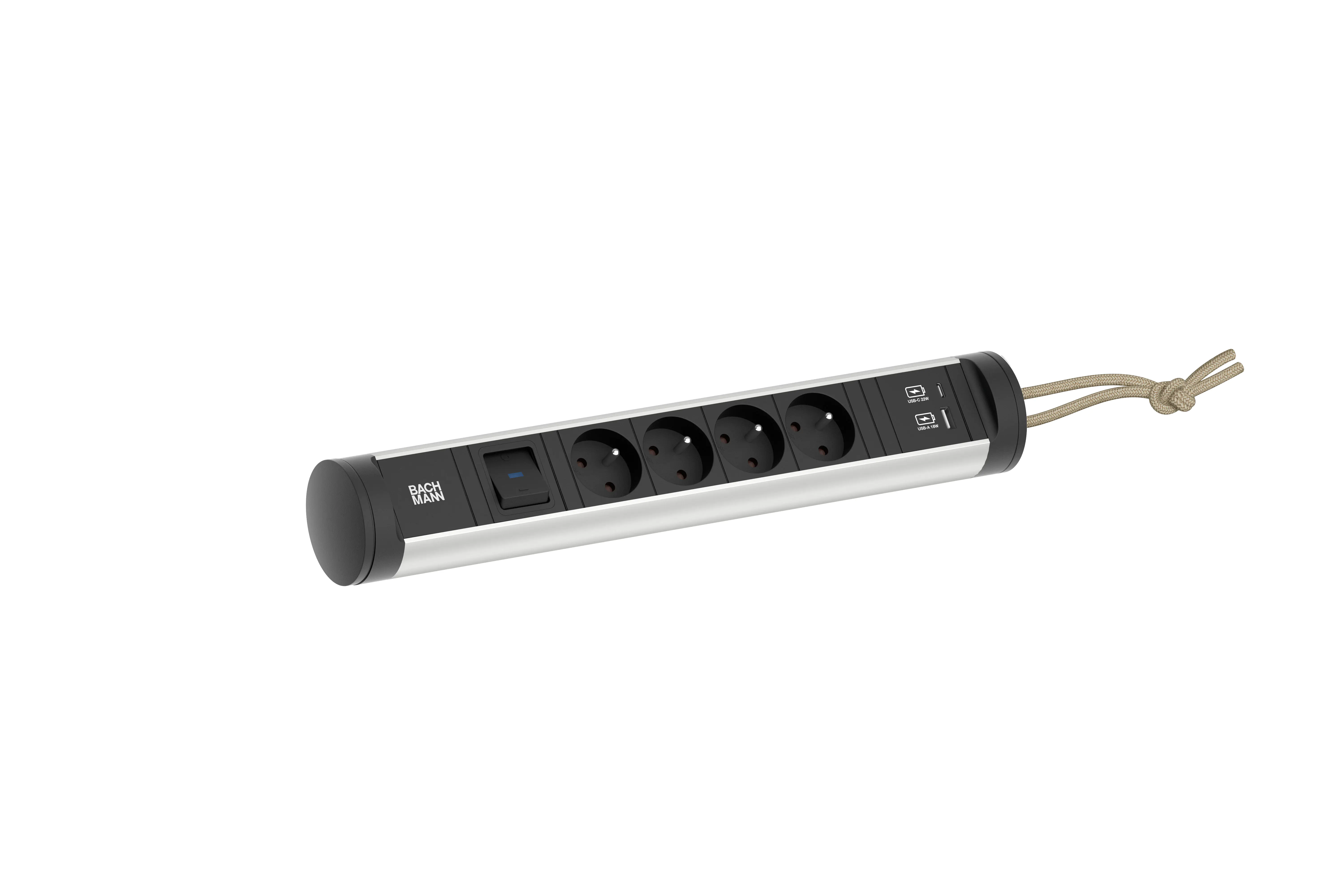 Bachmann CYCLE Loop 4xUTE 1xSchalter 1xUSB A/C 22W CEE7/7 - Zubehör Stromversorgung 707.006