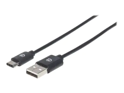 Manhattan USB-C to USB-A Cable, 2m, Male to Male, Black, 480 Mbps (USB 2.0) 354929