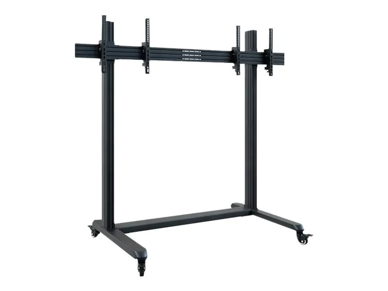 HAGOR comPROnents series - Wagen - Side-by-Side - für 2 LCD-/Plasma-Konsolen - Schwarz - Bildschirmgröße: 140-165 cm (55"-65") - Montageschnittstelle: bis zu 800 x 400 mm