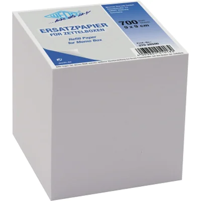 WEDO Zettelboxeinlage 27026500 9x9cm weiß 700 Bl./Pack. WEDO Zettelboxeinlage 27026500 9x9cm weiß 700 Bl./Pack.