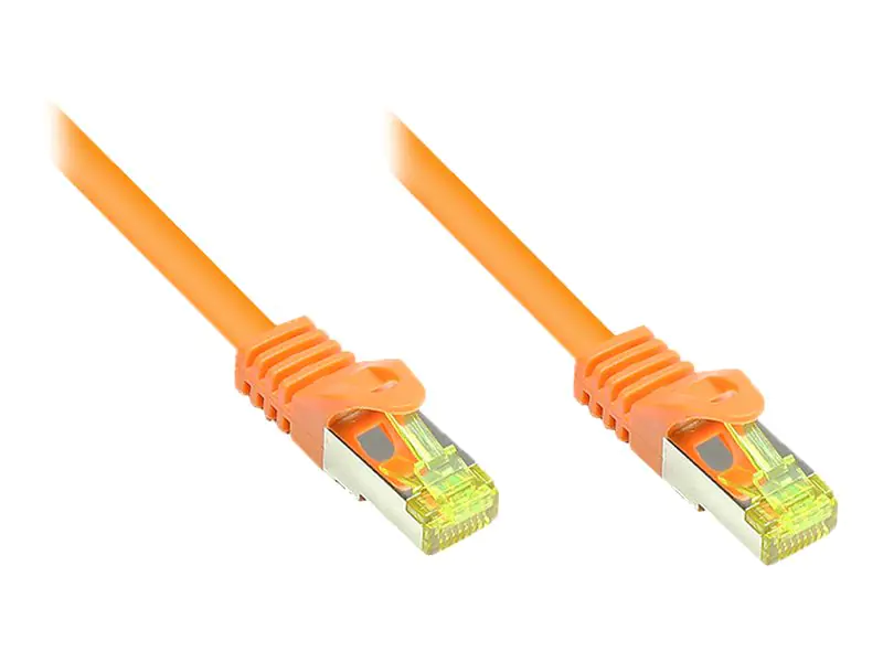 Good Connections RNS - Patch-Kabel - RJ-45 (M) bis RJ-45 (M) - 15 m - SFTP, PiMF - CAT 7 - halogenfrei, geformt, ohne Haken, verseilt - orange