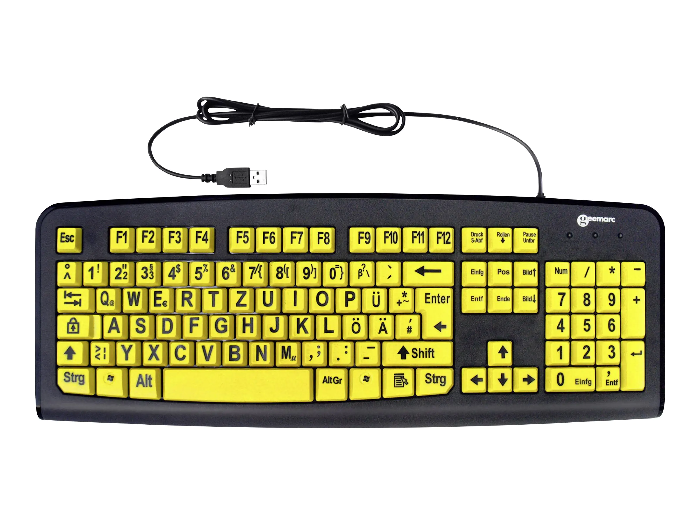 Conrad Electronic SE Geemarc KBSV3_YEL_GE - Tastatur - USB - QWERTZ 1594435