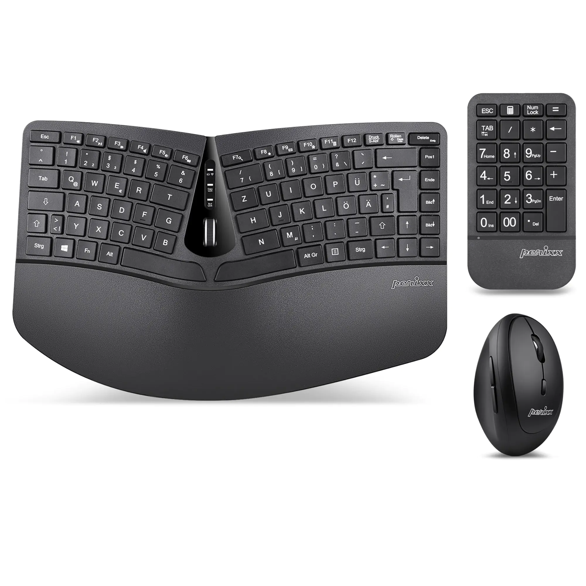 Perixx PERIDUO-606A DE 3-in-1 Tastatur- und Maus-Set kabellos ergonomisch - Touchpen - Optisch Perixx PERIDUO-606A DE 3-in-1 Tastatur- und Maus-Set kabellos ergonomisch - Touchpen - Optisch