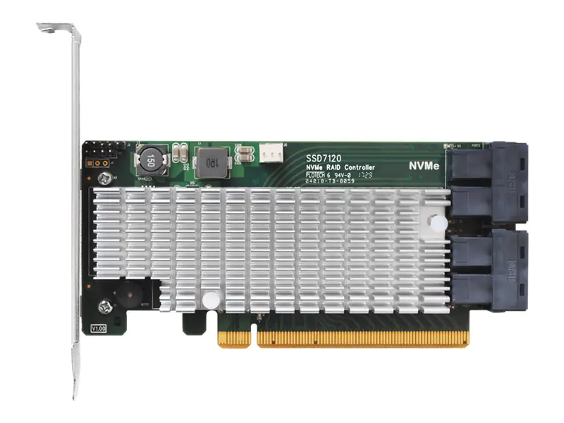 HighPoint SSD7120 - Speichercontroller (RAID) - 2.5" (6.4 cm) - 4 Sender/Kanal - U.2 NVMe Low-Profile - 8 GBps - RAID 0, 1, 5, 10 - PCIe 3.0 x16