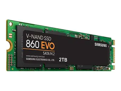 Samsung 860 EVO MZ-N6E2T0BW - 2 TB SSD - intern - M.2 2280 - SATA 6Gb/s - Puffer: 2 GB - 256-Bit-AES - TCG Opal Encryption 2.0