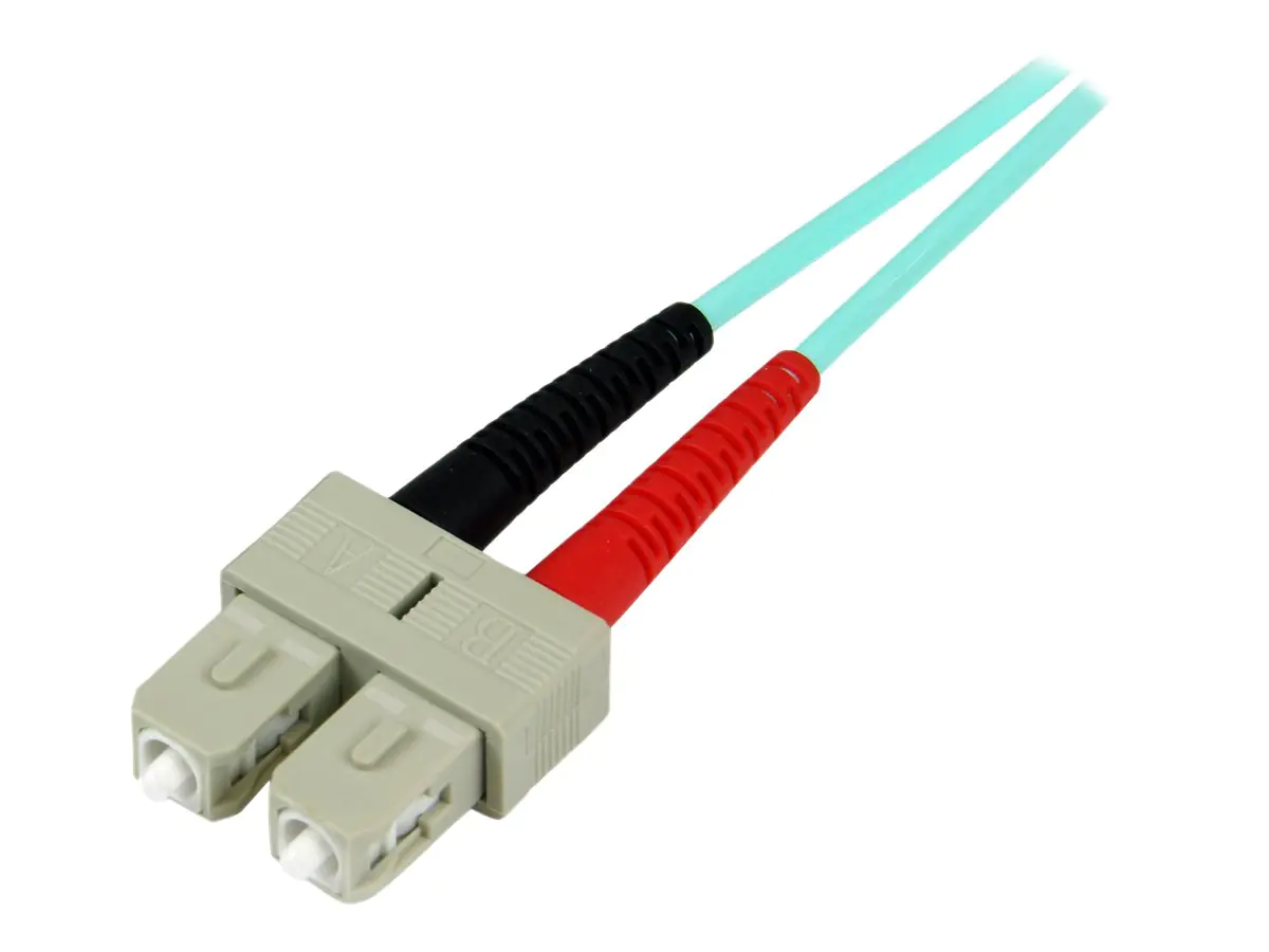 StarTech.com 1m Fiber Optic Cable - 10 Gb Aqua - Multimode Duplex 50/125 - LSZH - LC/SC - OM3 - LC