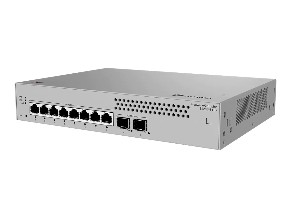 Huawei eKitEngine S220S Series S220S-8T2X - Switch - managed - 8 x 10/100/1000 + 2 x 10 Gigabit SFP+ (Uplink) 98012455
