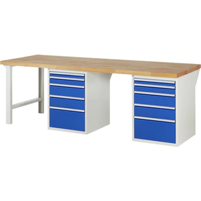 RAU Werkbank 7000 2.500 x 890 x 900 mm (B x H x T) enzianblau lichtgrau