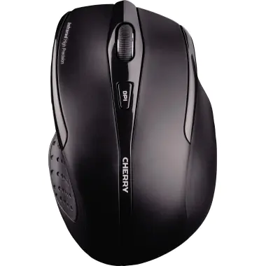CHERRY MW 3000 - Maus - Für Rechtshänder - Infrarot - 5 Tasten - kabellos - 2.4 GHz - kabelloser Empfänger (USB) - Schwarz CHERRY MW 3000 - Maus - Für Rechtshänder - Infrarot - 5 Tasten - kabellos - 2.4 GHz - kabelloser Empfänger (USB) - Schwarz