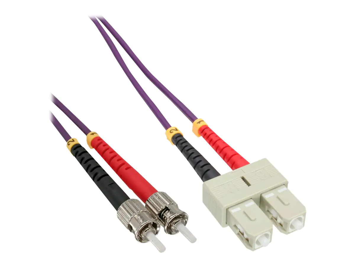 InLine - Patch-Kabel - SC multi-mode (S) zu ST multi-mode (S) - 10 m - Glasfaser - Duplex - 50/125 Mikrometer - OM4 - halogenfrei - lila
