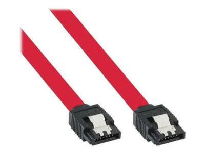 InLine - SATA-Kabel - Serial ATA 150/300/600 - SATA zu SATA - 50 cm - eingerastet - Rot