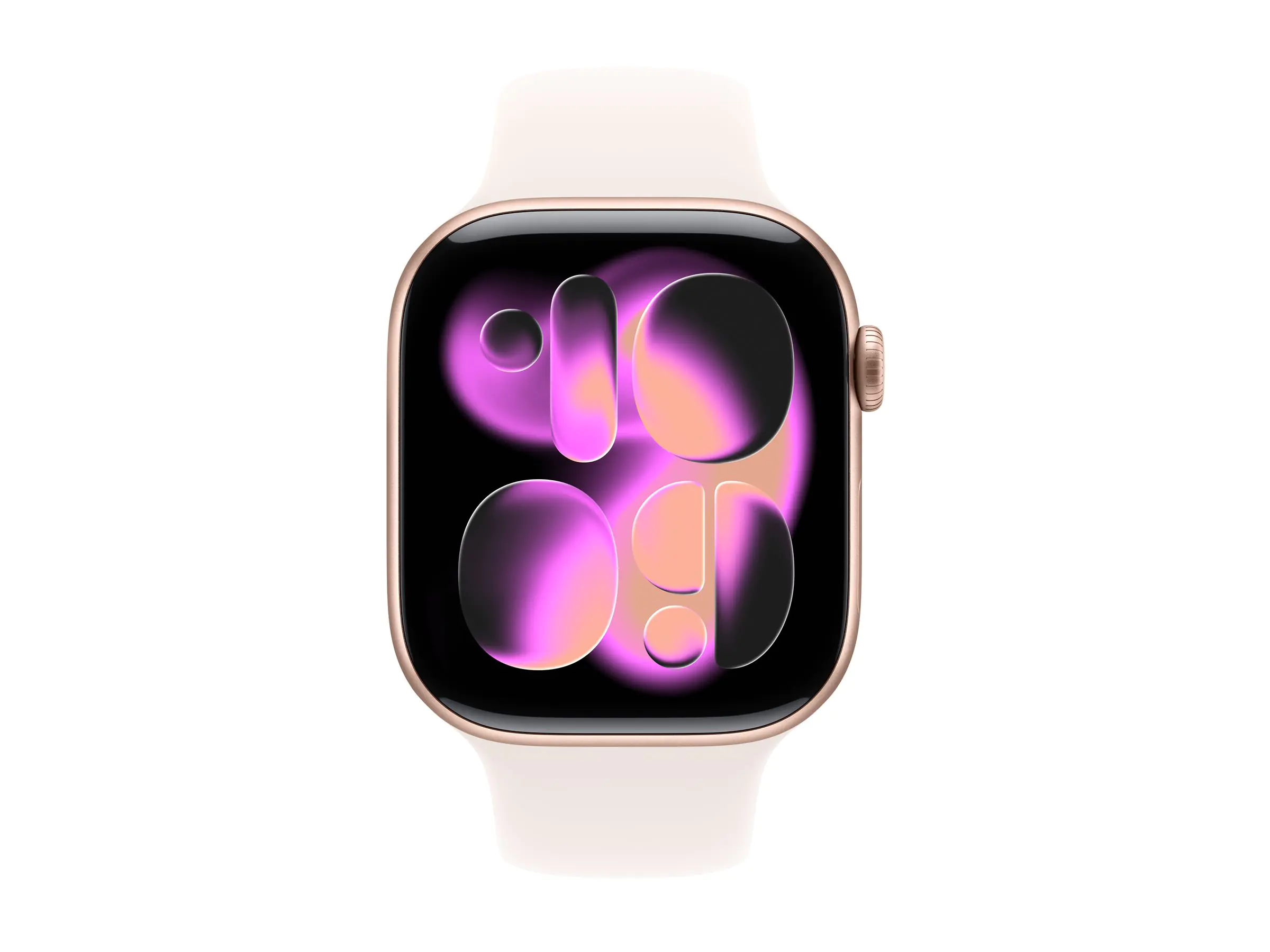 Apple Watch Series 11 (GPS + Cellular) - 46 mm - Aluminium, Roségold - intelligente Uhr mit Sportband - Flouroelastomer - hellrosa - Bandgröße: M/L - 64 GB - LTE, Wi-Fi 4, UWB, Bluetooth - 5G - 36.9 g