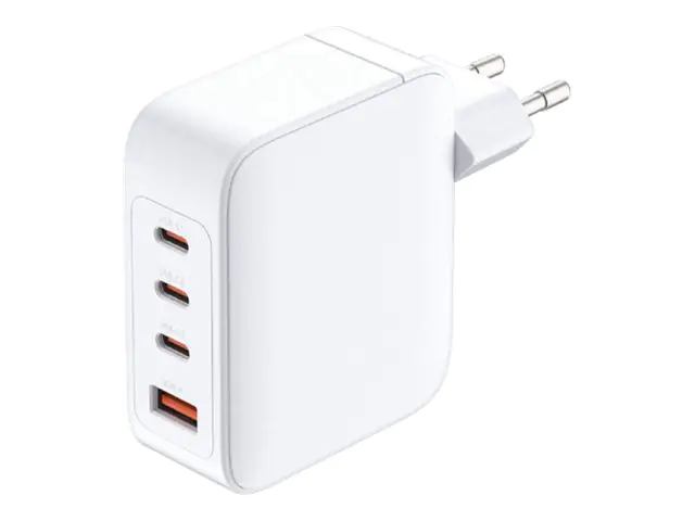 D-Link DCF-141 - Netzteil - GaN - 140 Watt - 5 A - Power Delivery 3.1, QC 4.0 - 4 Ausgabeanschlussstellen (3 x USB-C, USB Typ A) DCF-141/E