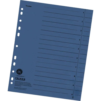 Falken Trennblatt DIN A4 Manilakarton blau schwarz Falken Trennblatt DIN A4 Manilakarton blau schwarz