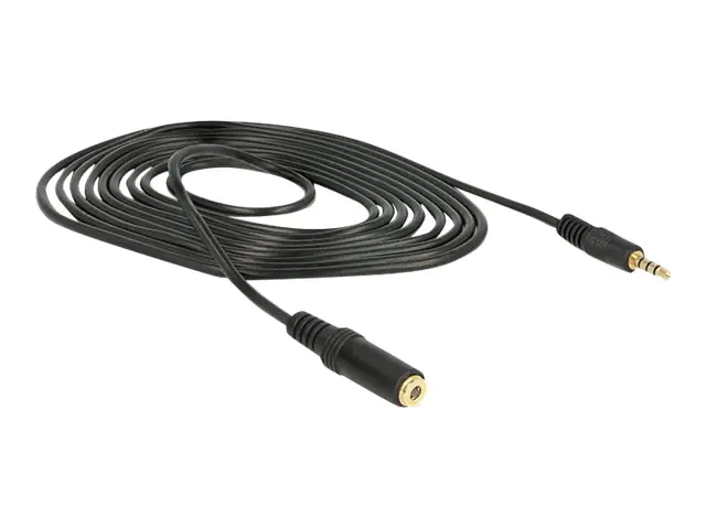 Delock - Headset-Erweiterungskabel - 4-poliger Mini-Stecker männlich zu 4-poliger Mini-Stecker weiblich - 2 m - Schwarz