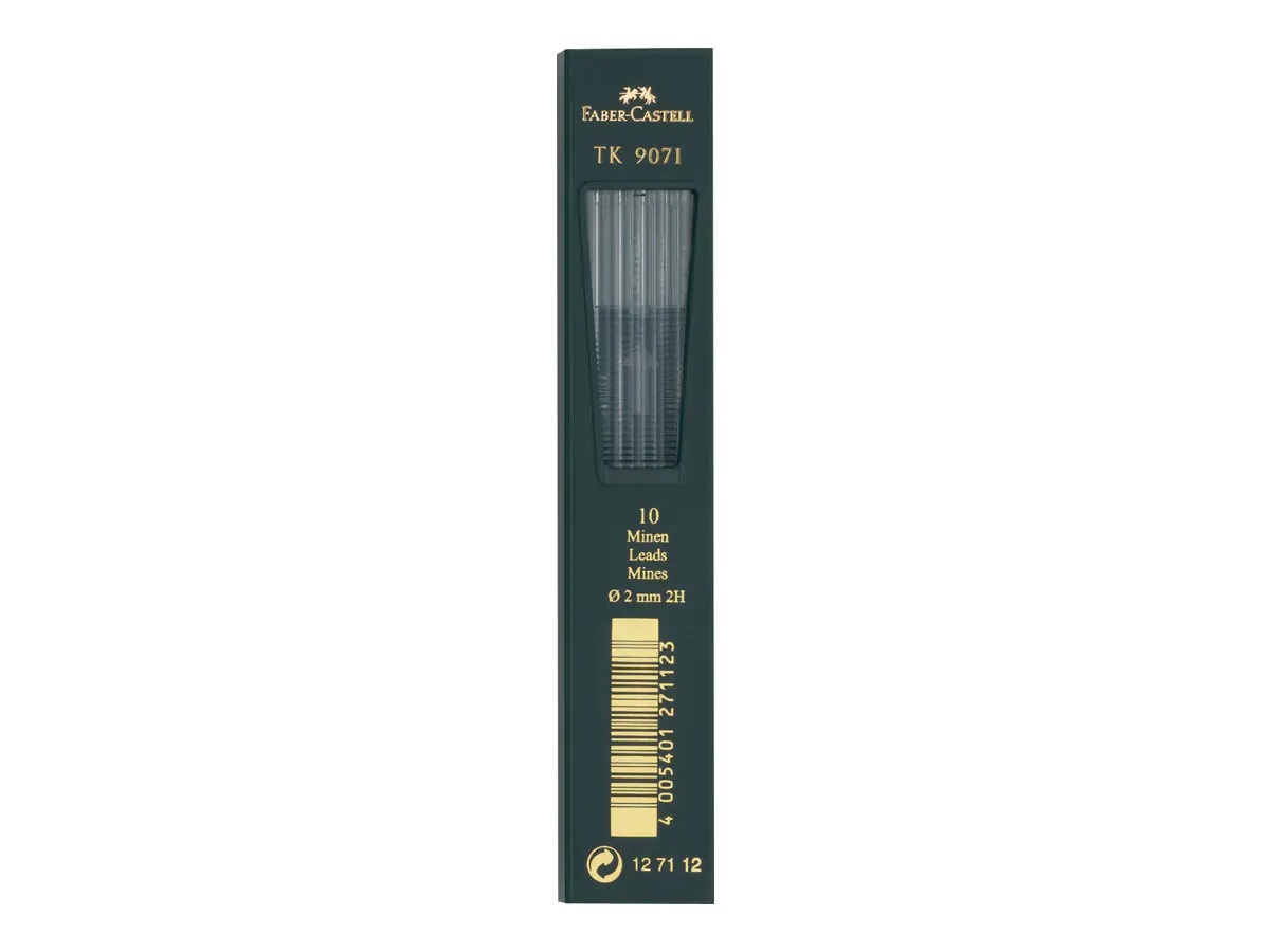 FABER-CASTELL TK 9071 - Bleistiftmine - 2H - Intense Black - 2 mm (Packung mit 10) 127112