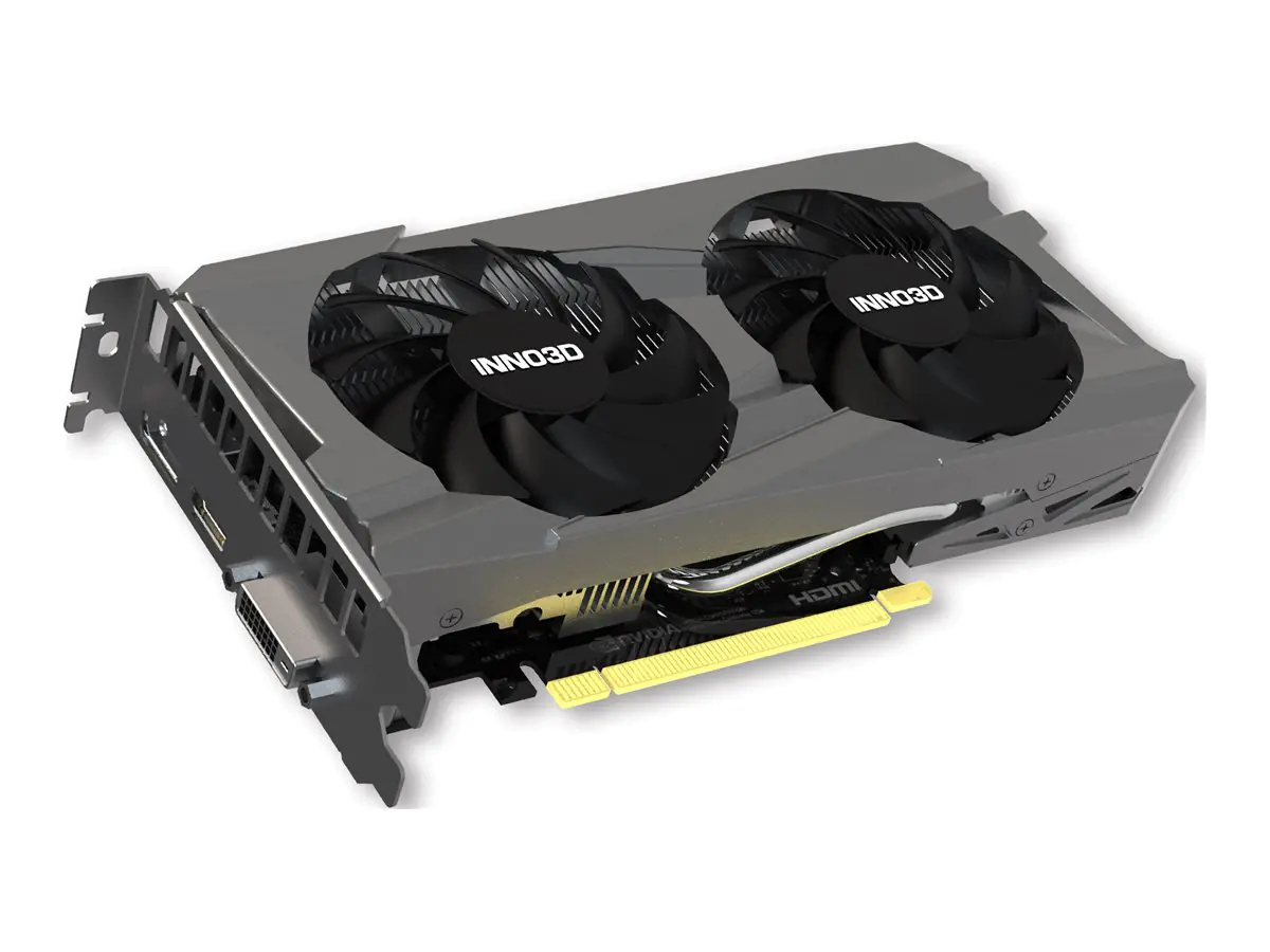 Inno3D GeForce RTX 3050 TWIN X2 - Grafikkarten - GF RTX 3050 - 8 GB GDDR6 - PCIe 4.0 - DisplayPort, HDMI, DVI - Box Inno3D GeForce RTX 3050 TWIN X2 - Grafikkarten - GF RTX 3050 - 8 GB GDDR6 - PCIe 4.0 - DisplayPort, HDMI, DVI - Box