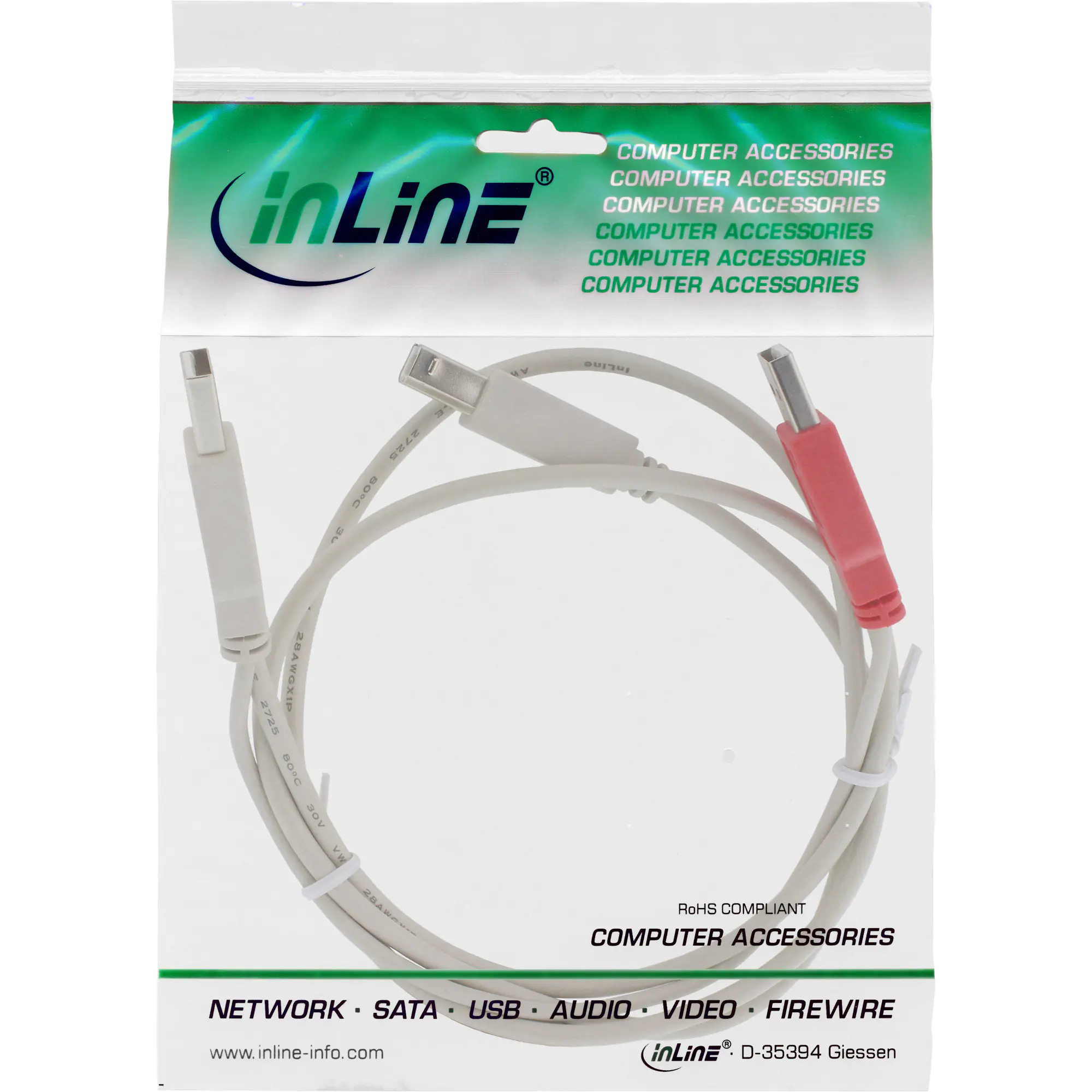 InLine - USB-Kabel - USB (M) zu USB Typ B (M) - USB 2.0 - 1 m - beige