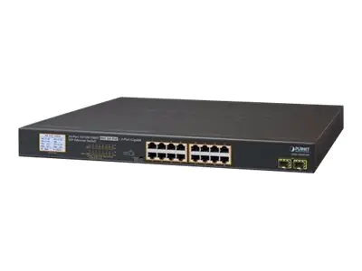Planet GSW-1820VHP - Switch - 16 x 10/100/1000 + 2 x Gigabit SFP - an Rack montierbar - PoE+ (300 W)