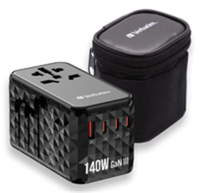 Verbatim UTA-10 - Netzteil - GaN III, Universal - 140 Watt - 10 A - Power Delivery 3.1, PD/PPS, QC 3.0, QC 4+, Apple Fast Charge, BC 1.2, Fast Charge, PD 3.0, Super Charge - 4 Ausgabeanschlussstellen (3 x USB-C, USB) - Schwarz Verbatim UTA-10 - Netzteil - GaN III, Universal - 140 Watt - 10 A - Power Delivery 3.1, PD/PPS, QC 3.0, QC 4+, Apple Fast Charge, BC 1.2, Fast Charge, PD 3.0, Super Charge - 4 Ausgabeanschlussstellen (3 x USB-C, USB) - Schwarz