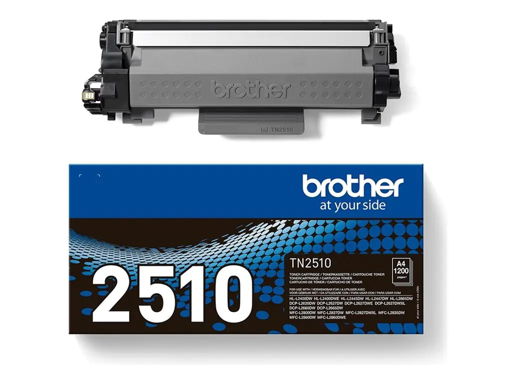 Brother TN-2510 - Mit hoher Kapazität - Schwarz - original - Box - Tonerpatrone - für Brother DCP-L2620, L2627, L2660, HL-L2400, L2445, L2447, MFC-L2800, L2827, L2860 Brother TN-2510 - Mit hoher Kapazität - Schwarz - original - Box - Tonerpatrone - für Brother DCP-L2620, L2627, L2660, HL-L2400, L2445, L2447, MFC-L2800, L2827, L2860