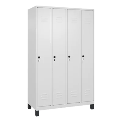 C+P Kleiderspind Classic PLUS 1.200 x 1.950 x 500 mm (B x H x T) 4 Abteile Stahl verkehrsweiß