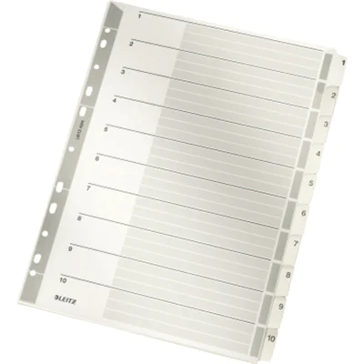 Leitz Register 43240000 DIN A4 1-10 volle Höhe 160g Karton grau Leitz Register 43240000 DIN A4 1-10 volle Höhe 160g Karton grau