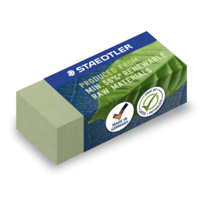 STAEDTLER® Radierer Bleistifte, Buntstifte 1,9 x 1,3 x 4,3 cm (B x H x L) Pflanzenmehl oliv STAEDTLER® Radierer Bleistifte, Buntstifte 1,9 x 1,3 x 4,3 cm (B x H x L) Pflanzenmehl oliv