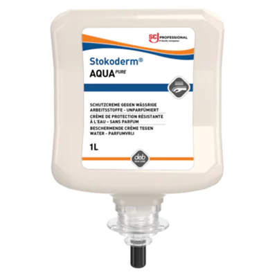 SC Johnson PROFESSIONAL Hautschutzcreme Stokoderm% Aqua PURE nicht parfümiert 5,3 silikonfrei Kartusche Kunststoff 1l SC Johnson PROFESSIONAL Hautschutzcreme Stokoderm% Aqua PURE nicht parfümiert 5,3 silikonfrei Kartusche Kunststoff 1l