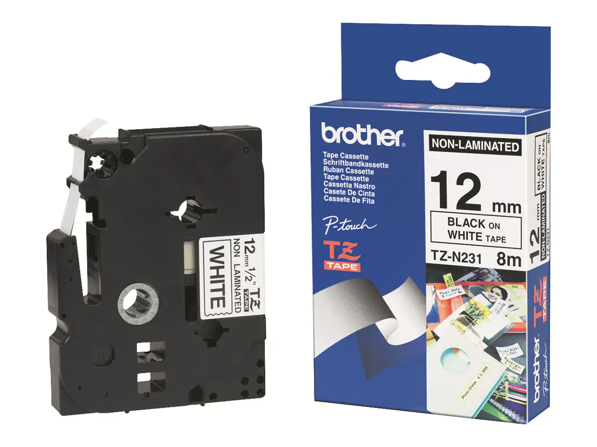 Brother TZN231 - Schwarz auf Weiß - Rolle (1,2 cm x 8 m)