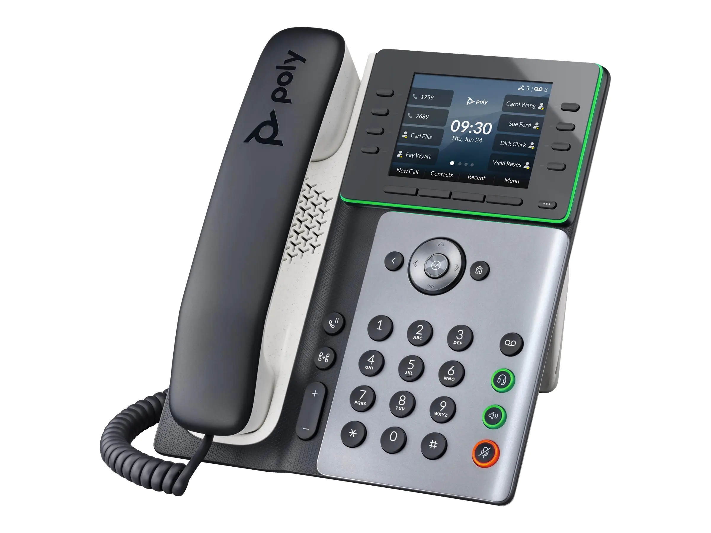 Poly Edge E320 - VoIP-Telefon - mit Bluetooth-Schnittstelle - dreiweg Anruffunktion - SIP - Mitternachtsblau, weiß