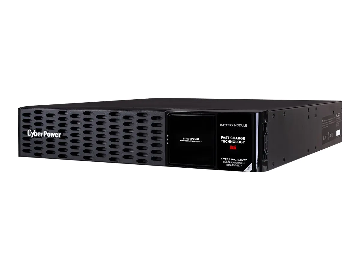 CyberPower External Battery Module Series BP48VP2U01 - Batteriegehäuse (in Rack montierbar/extern) - 8 x Batterie - Bleisäure - 7 Ah - 2U - Schwarz