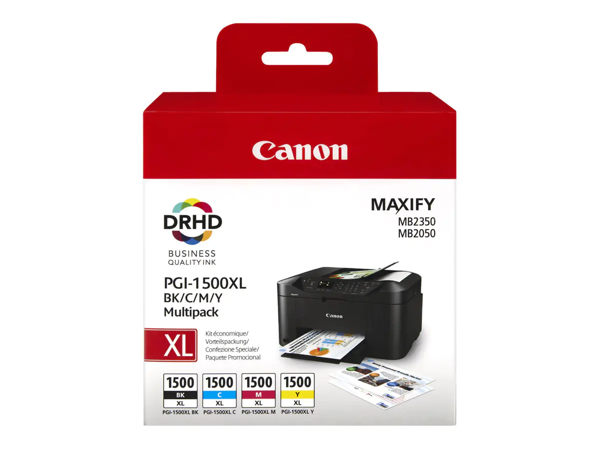 Canon PGI-1500XL C/M/Y/BK Multipack - Hohe Ergiebigkeit 9182B004