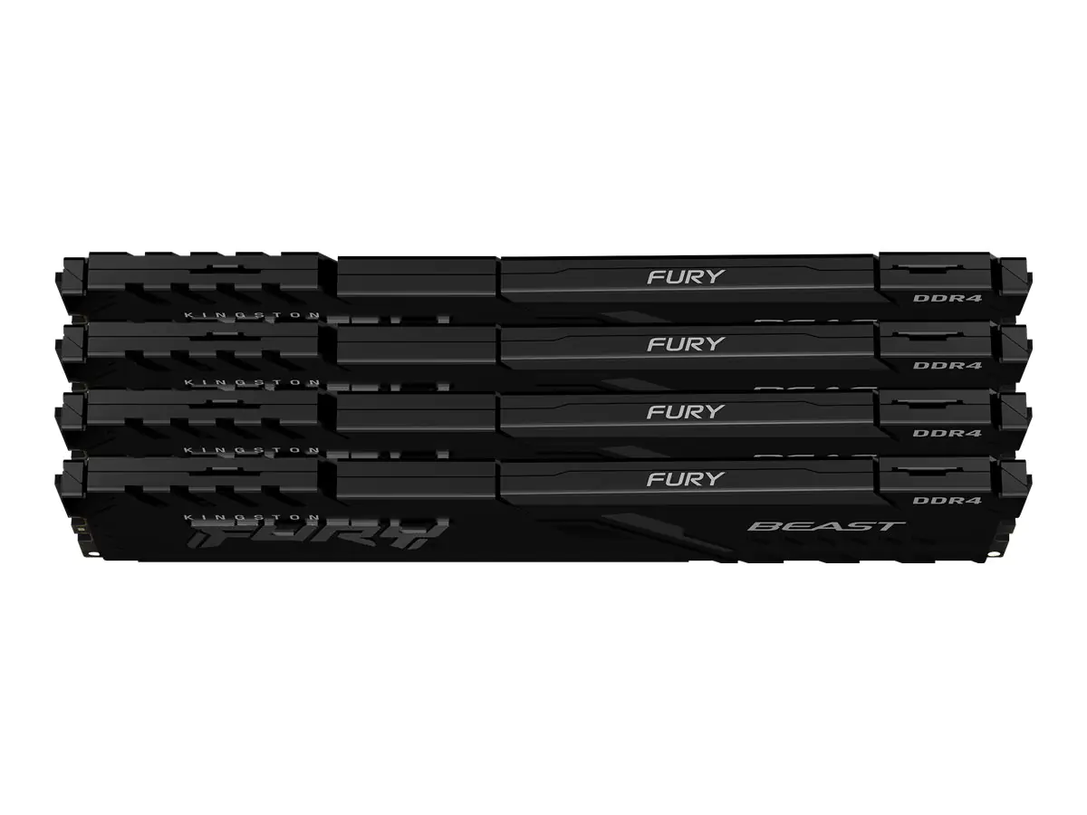 Kingston FURY Beast - DDR4 - Kit - 64 GB: 4 x 16 GB - DIMM 288-PIN - 3200 MHz / PC4-25600 - CL16 - 1.35 V - ungepuffert - non-ECC - Schwarz
