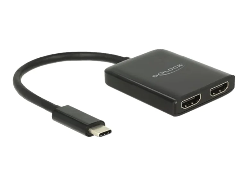 DeLOCK - Externer Videoadapter - STDP4320 - USB-C - 2 x HDMI - Schwarz - retail