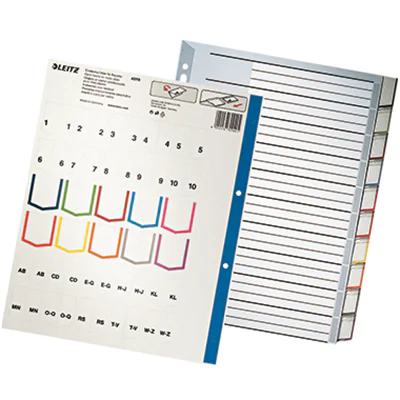 Leitz Register 43700000 blanko DIN A4 10teilig PP grau Leitz Register 43700000 blanko DIN A4 10teilig PP grau