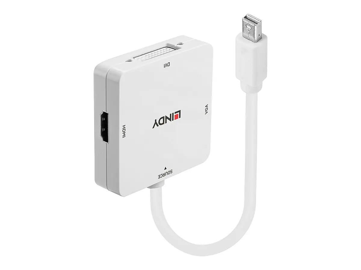 Lindy Mini-DP 1.2 an HDMI 4K30/DVI/VGA Adapter - Videokonverter - DisplayPort - DVI, HDMI, VGA