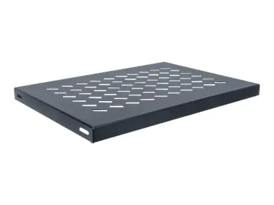 Intellinet 19" Fachboden zur Festmontage, 1 HE, 345 mm Tiefe, schwarz - Rack - Regal - Schwarz, RA