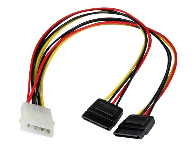 StarTech SATA Y-Stromkabel - Splitter Power Y-Kabel mit 2 x SATA intern 1 x Molex (Stecker) 2 x SATA Power (15 pin) Buchse 30cm - Netzteil - interne Stromversorgung, 4-polig (M) zu SATA-Stromstecker (W) - für P/N: BRACKET125PTP, HSB13SATSASB, HSB1SATSASBA