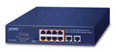 PLANET GSD-1008HP - Switch - unmanaged - 10 x 10/100/1000 (8 PoE+) - Desktop, an Rack montierbar - PoE+ (120 W)