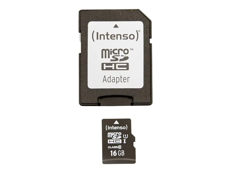 Intenso Premium - Flash-Speicherkarte (microSDHC/SD-Adapter inbegriffen) - 16 GB - UHS Class 1 / Class10 - microSDHC UHS-I