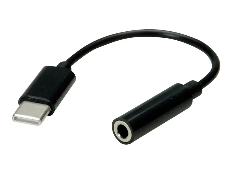 VALUE - Audio-Adapter - 24 pin USB-C männlich zu 4-poliger Mini-Stecker weiblich - 13 cm - Schwarz - aktiv VALUE - Audio-Adapter - 24 pin USB-C männlich zu 4-poliger Mini-Stecker weiblich - 13 cm - Schwarz - aktiv