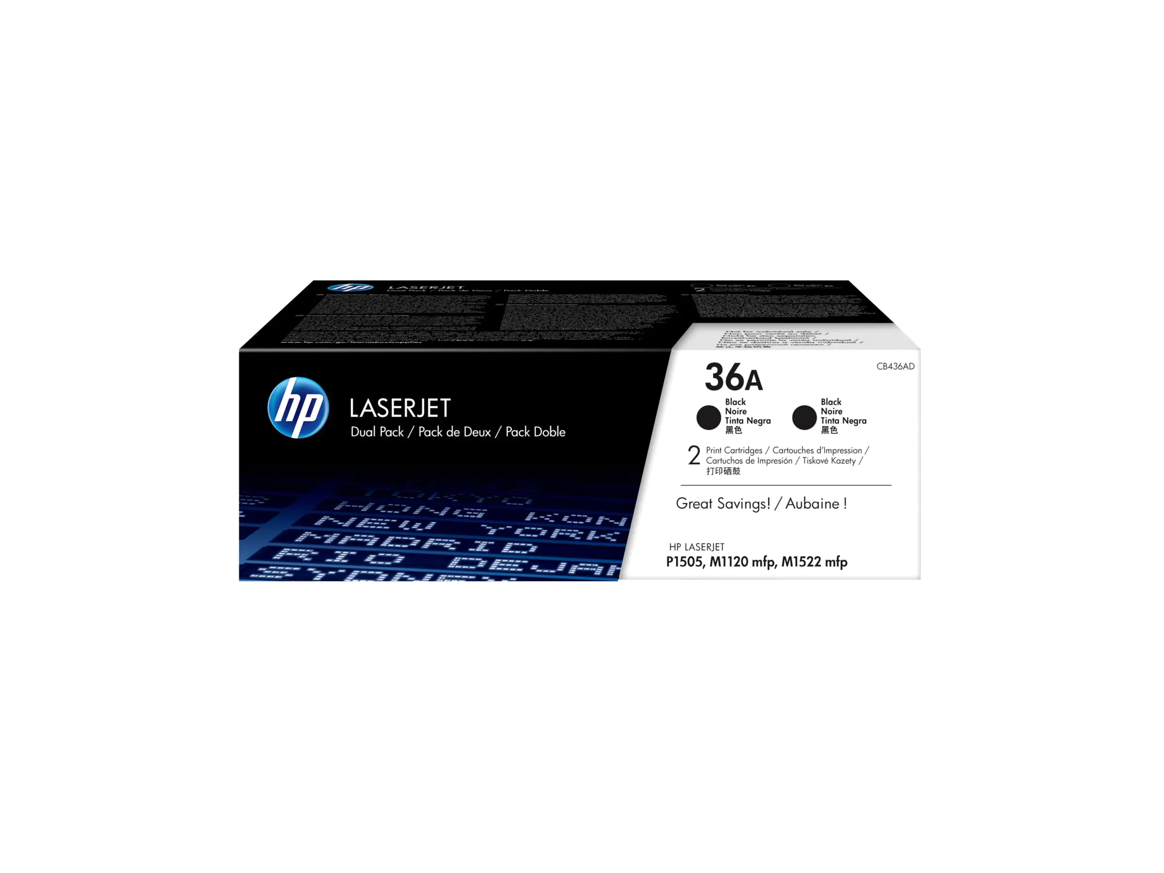 HP 36A - 2er-Pack - Schwarz - Original - LaserJet - Tonerpatrone (CB436AD) - für LaserJet M1120 MFP, M1120n MFP, M1522n MFP, M1522nf MFP, P1505, P1505n, P1506